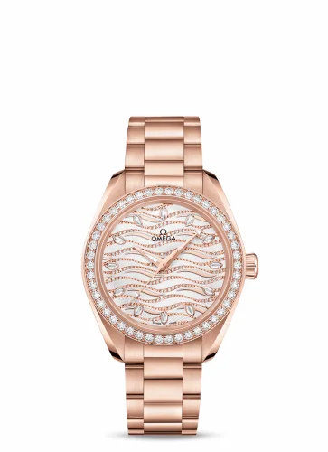 Omega Seamaster Aqua Terra 150M Master Chronometer 34 Sedna Gold / Diamond / Wave Diamond / Bracelet 220.55.34.20.99.006 (22055342099006)